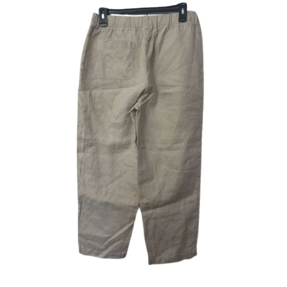 Quince Linen Ankle Pants Women's Size Small Flax Crop Minimalist